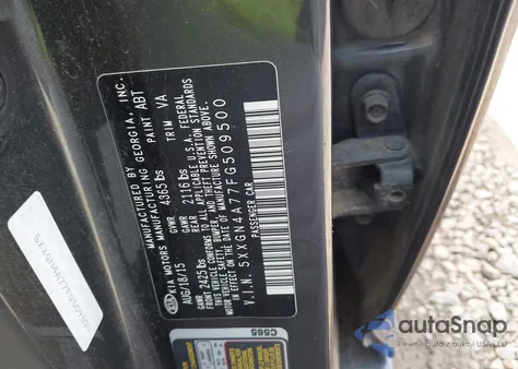 2015 Kia Optima Ex from USA, damaged, VIN 5XXGN4A77FG509500